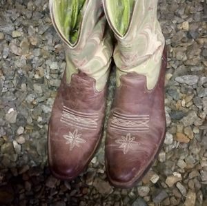 Size 8 Ferry Cowgirl Boots green and brown